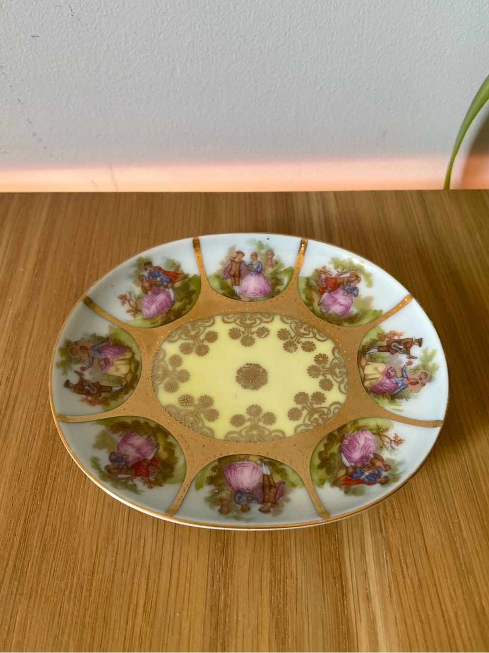 Vintage Heinrich Co West Germany Fragonard Love Story Oval Trinket Dish